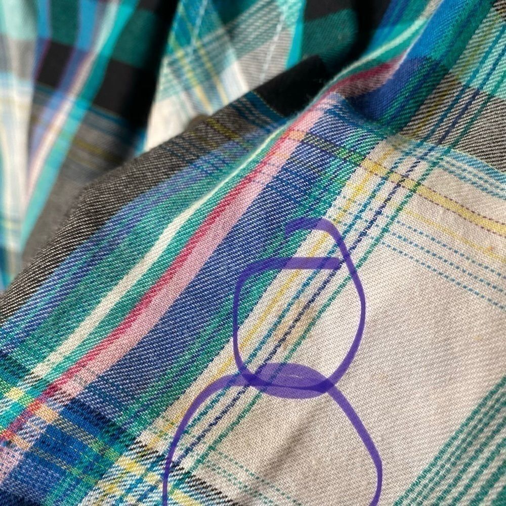 OP Blue Plaid Button Down size M - Picture 3 of 5